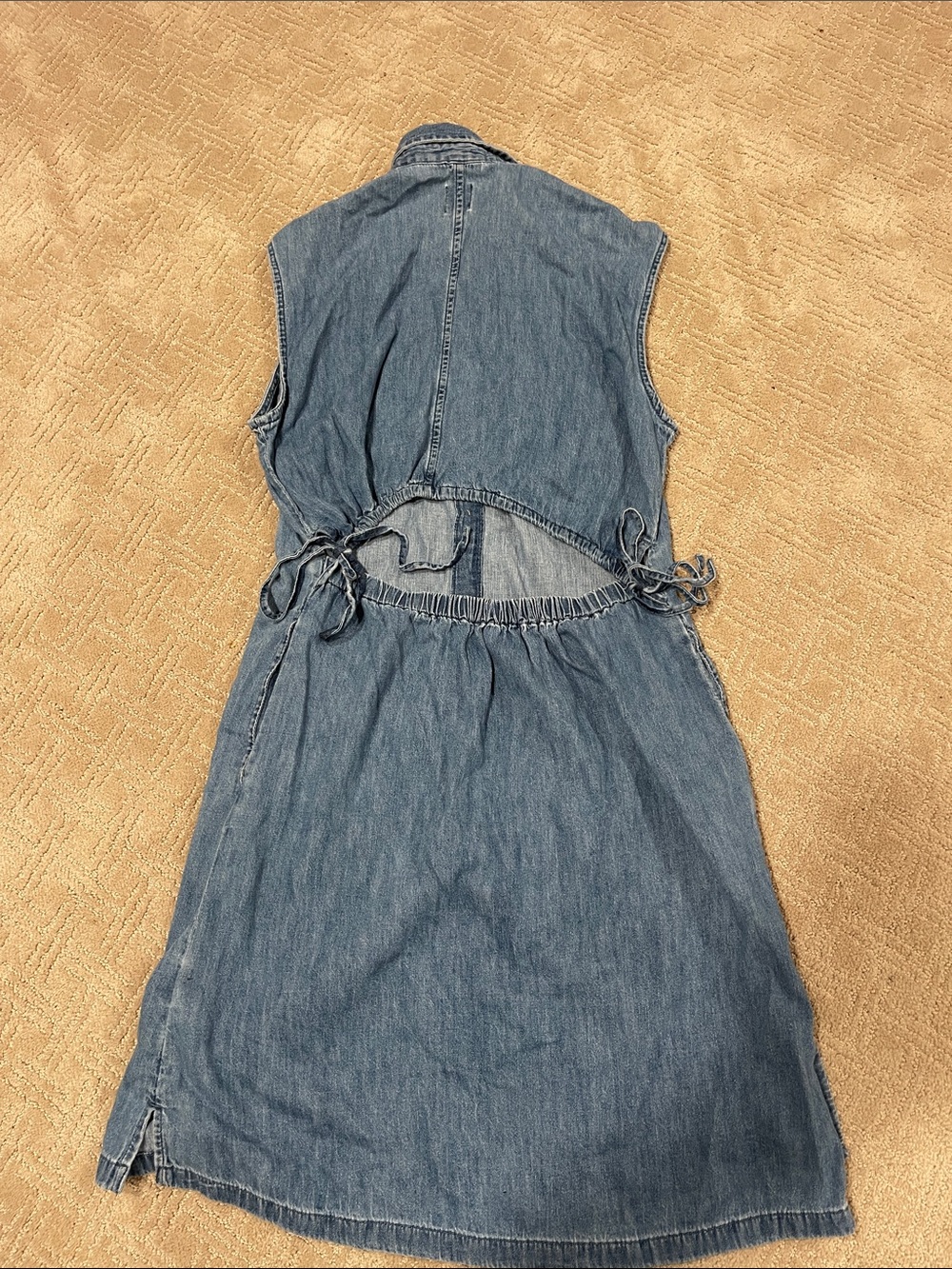 GAP Sleeveless Denim Midi Shirt Dress - Blue - Picture 3 of 3